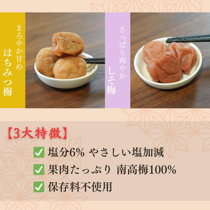 【訳あり】紀州梅干し 和歌山県産  まろやか はちみつ・しそ漬け 350g/700g キズあり(味は一級品)